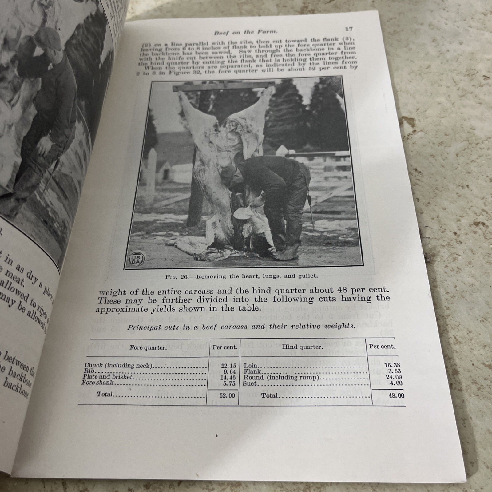 1924 USDA Department of Agriculture Bulletin~”BEEF on the FARM” Slaughtering…