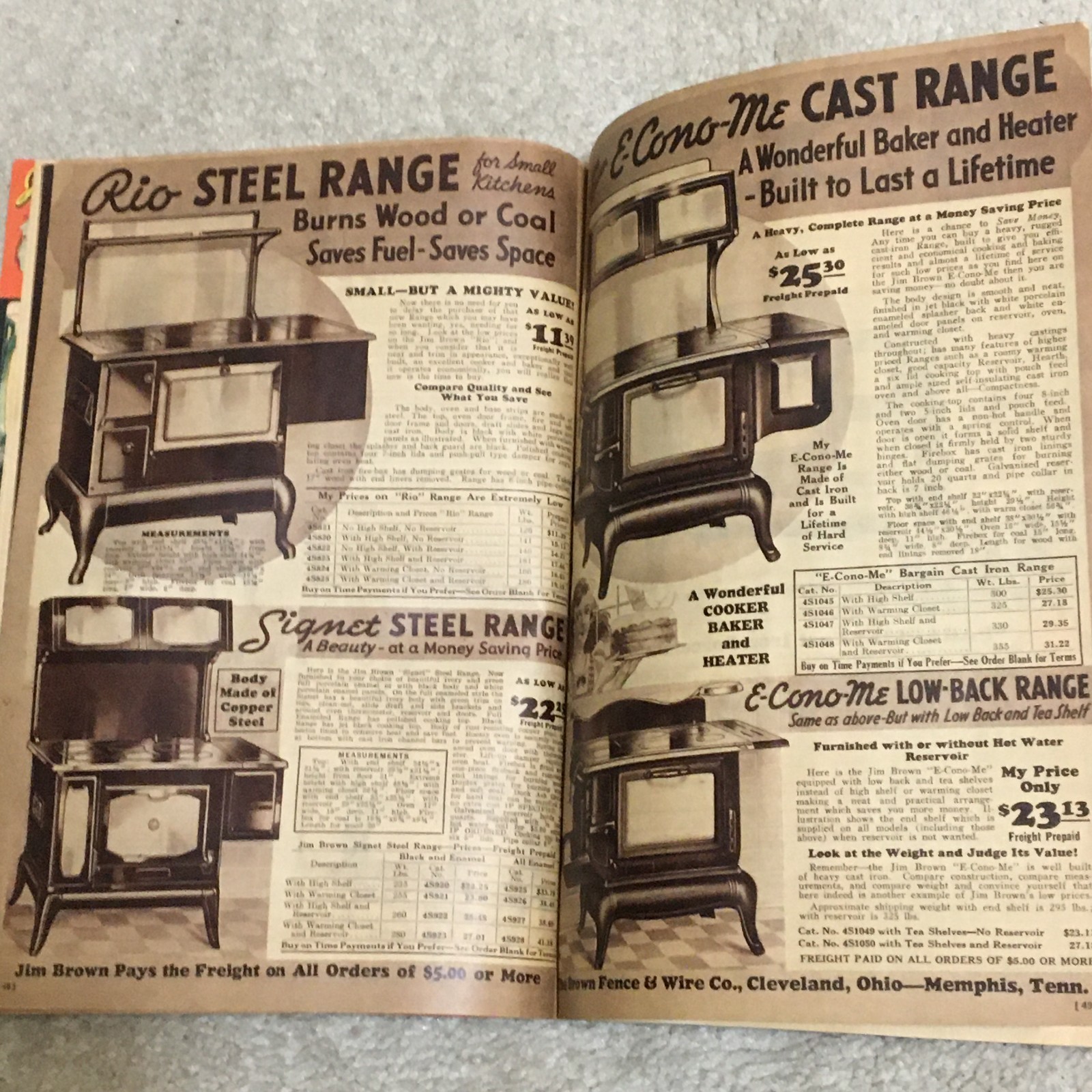 Vntg 1935 Jim Brown’s Bargain Book Catalog, Tools Fence Heater Range Paint Roof