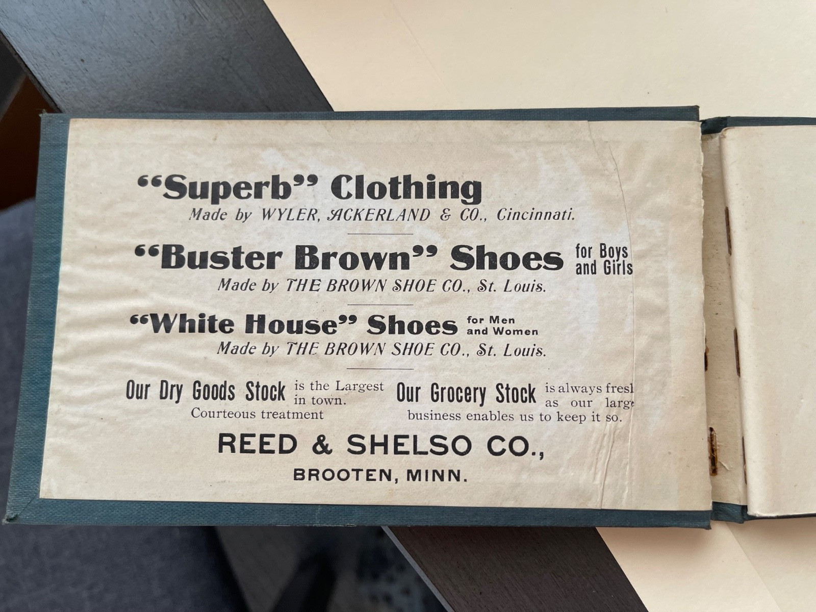 Old “Reed & Shelso Co. General Merchandise”, BROOTEN, MN Farmer’s Yearbook