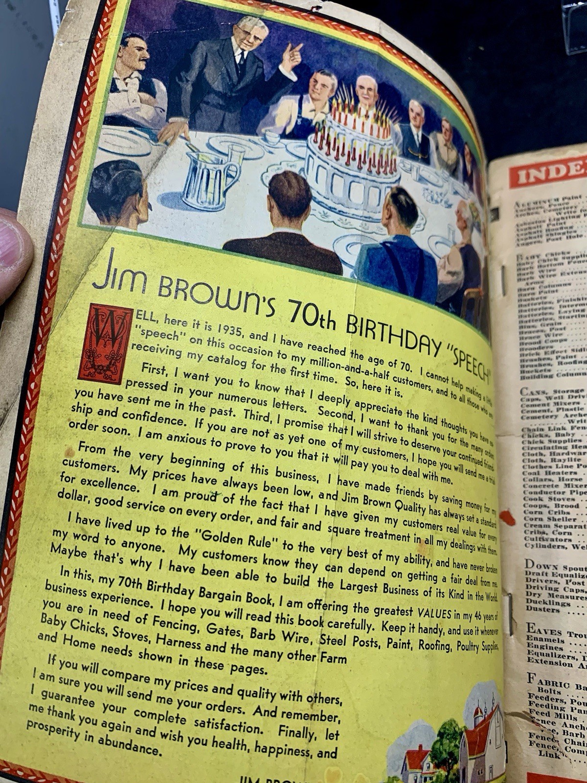 JIM BROWN’S 1935 BARGAIN BOOK – THE BROWN FENCE & WIRE CO.- Catalog