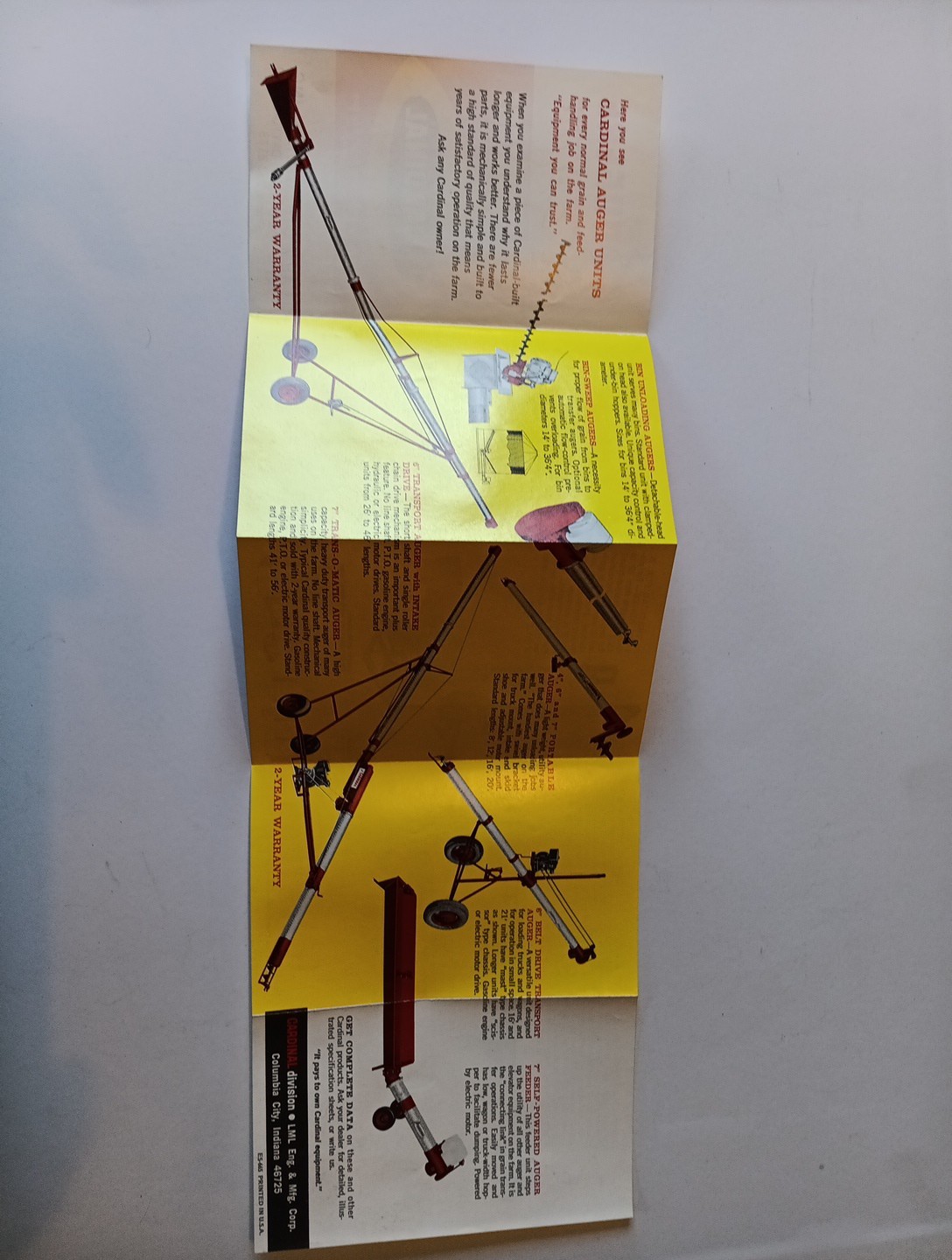 3 Vintage Cardinal EQUIPMENT ADVERTISING Brochures Flyers