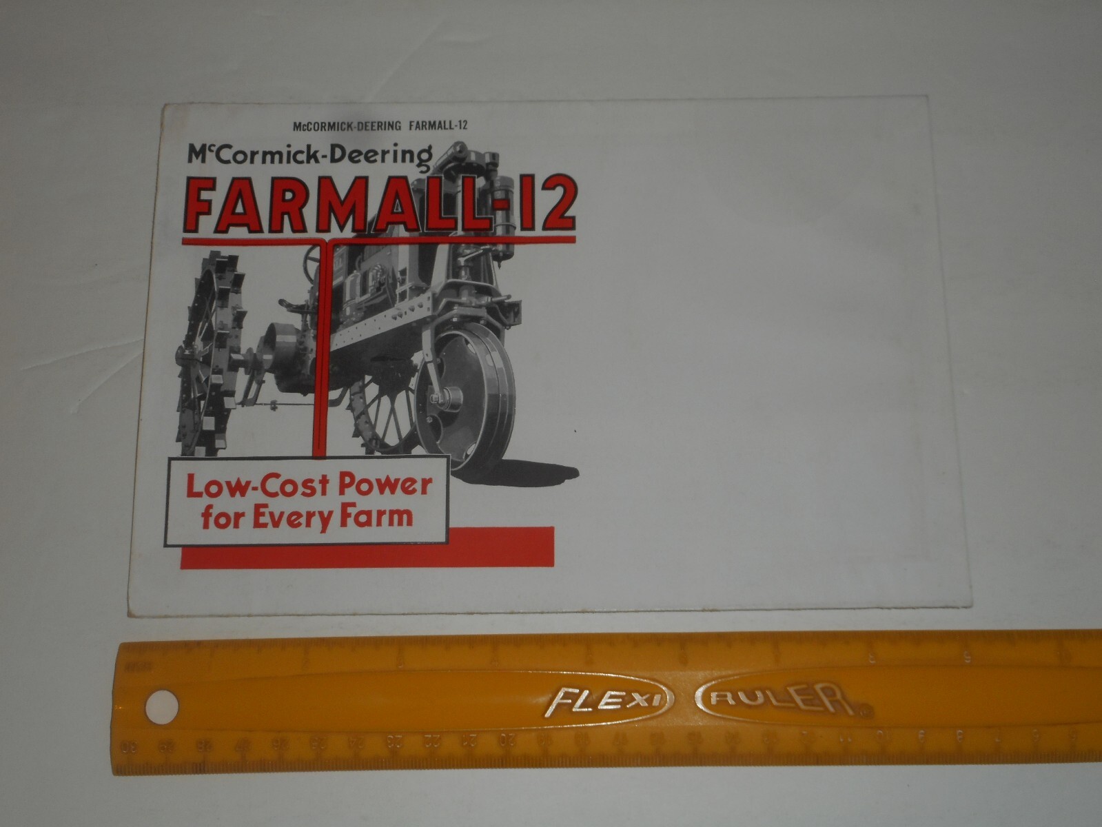 IH McCormick Deering Farmall 12 Tractor Salesman Dealer Window Brochure c.1930