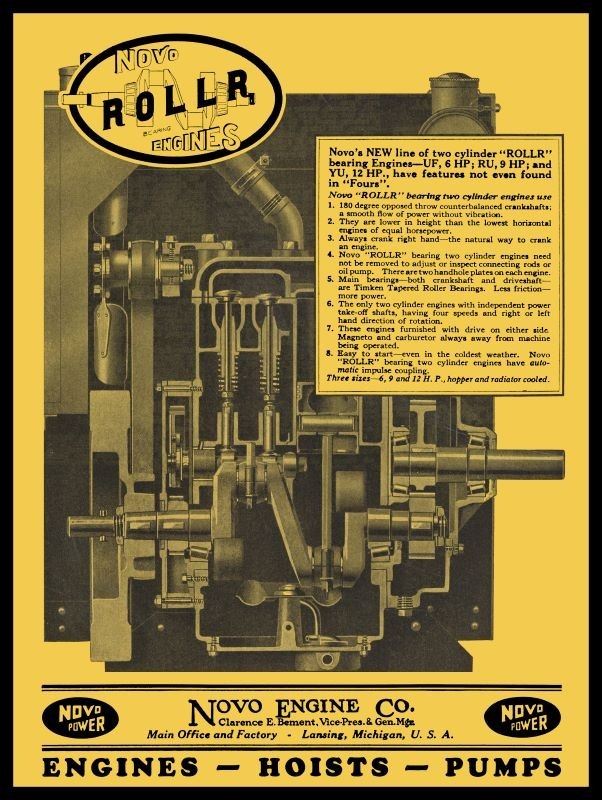 1927 NOVO ROLLR Engines – Lansing, MI NEW Metal Sign: 9 x 12″ & Free Shipping