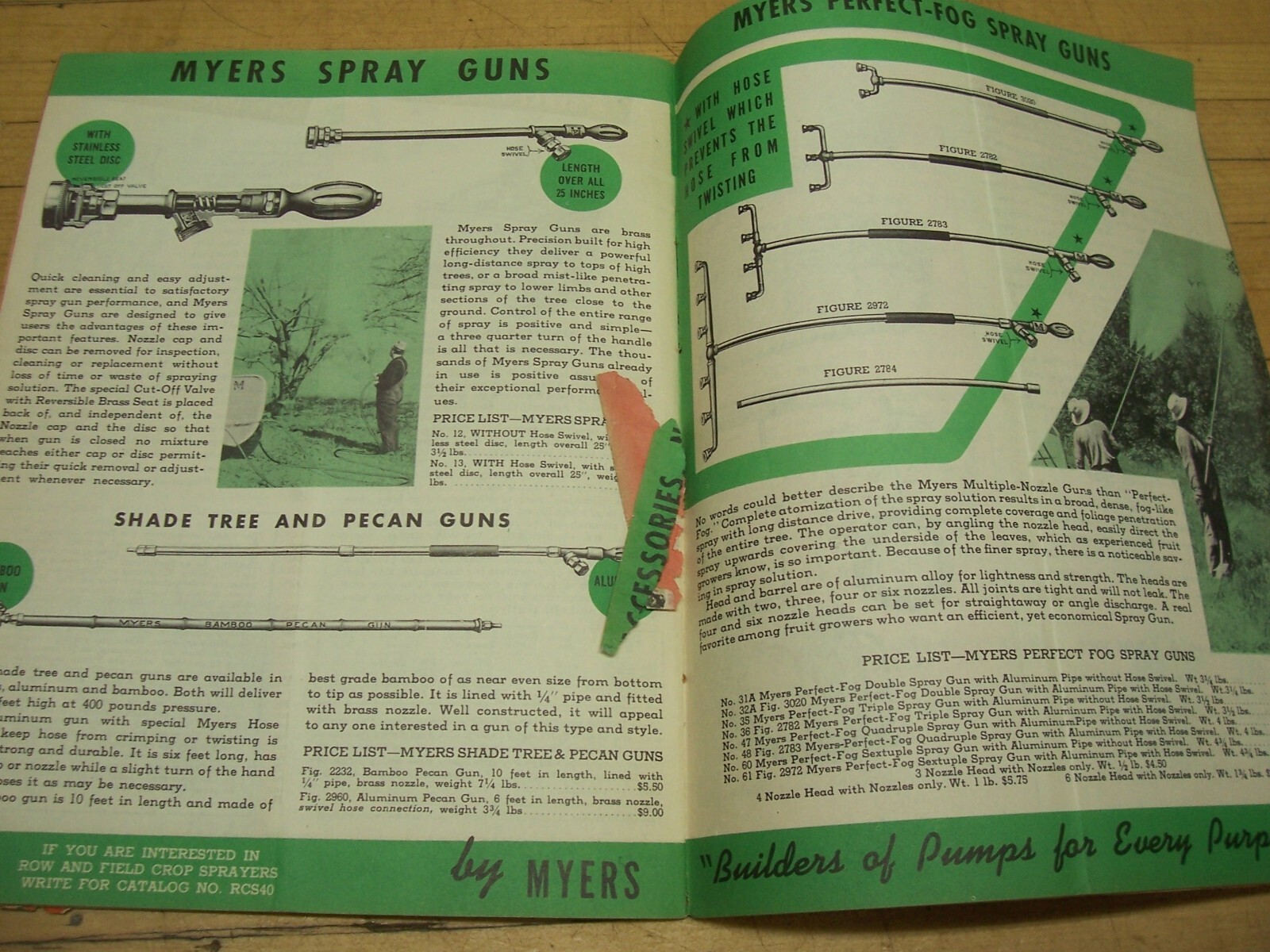 Vintage 1940 FE Myers Orchard Sprayer Sales Brochure Booklet Catalog Ashland OH