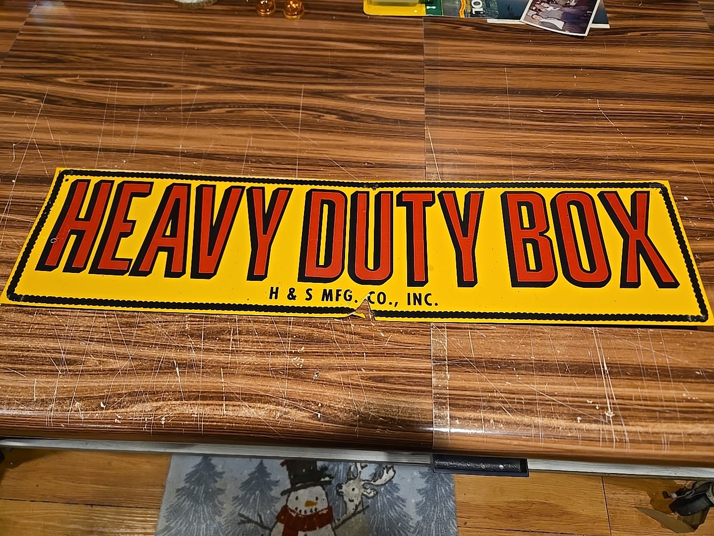 Vintage H&S Heavy Duty Box Farm Tin Sign Marshfield WI