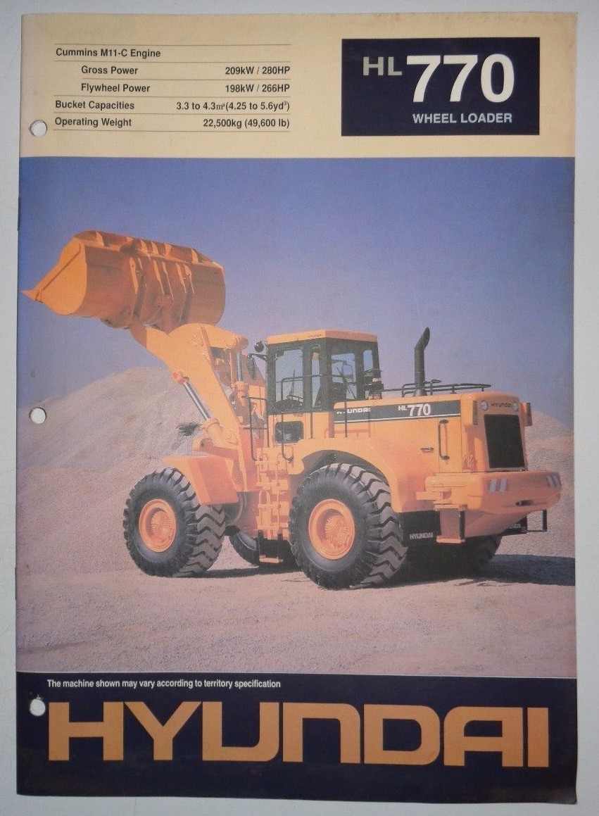 Hyundai HL770 Wheel Loader Sales Brochure Literature Ad Advertising