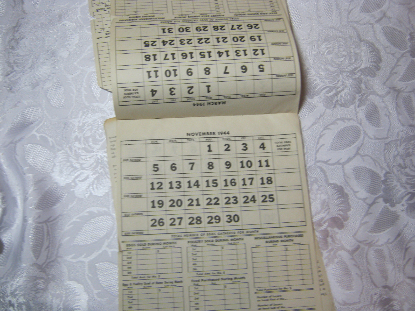 SEYMOUR CHICKS 1944 PROFIT RECORD 1940’S VIntage Farming Adv Brochure Calendar