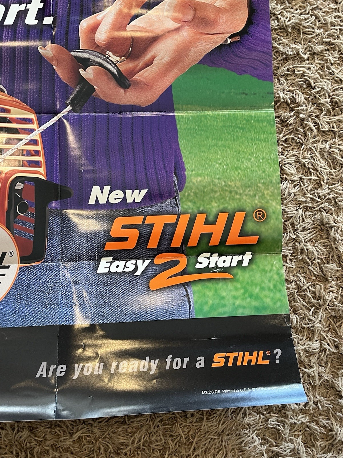 Vintage 2003 Stihl Easy 2 Start FS 46C Advertising Poster Folded Damage Tool