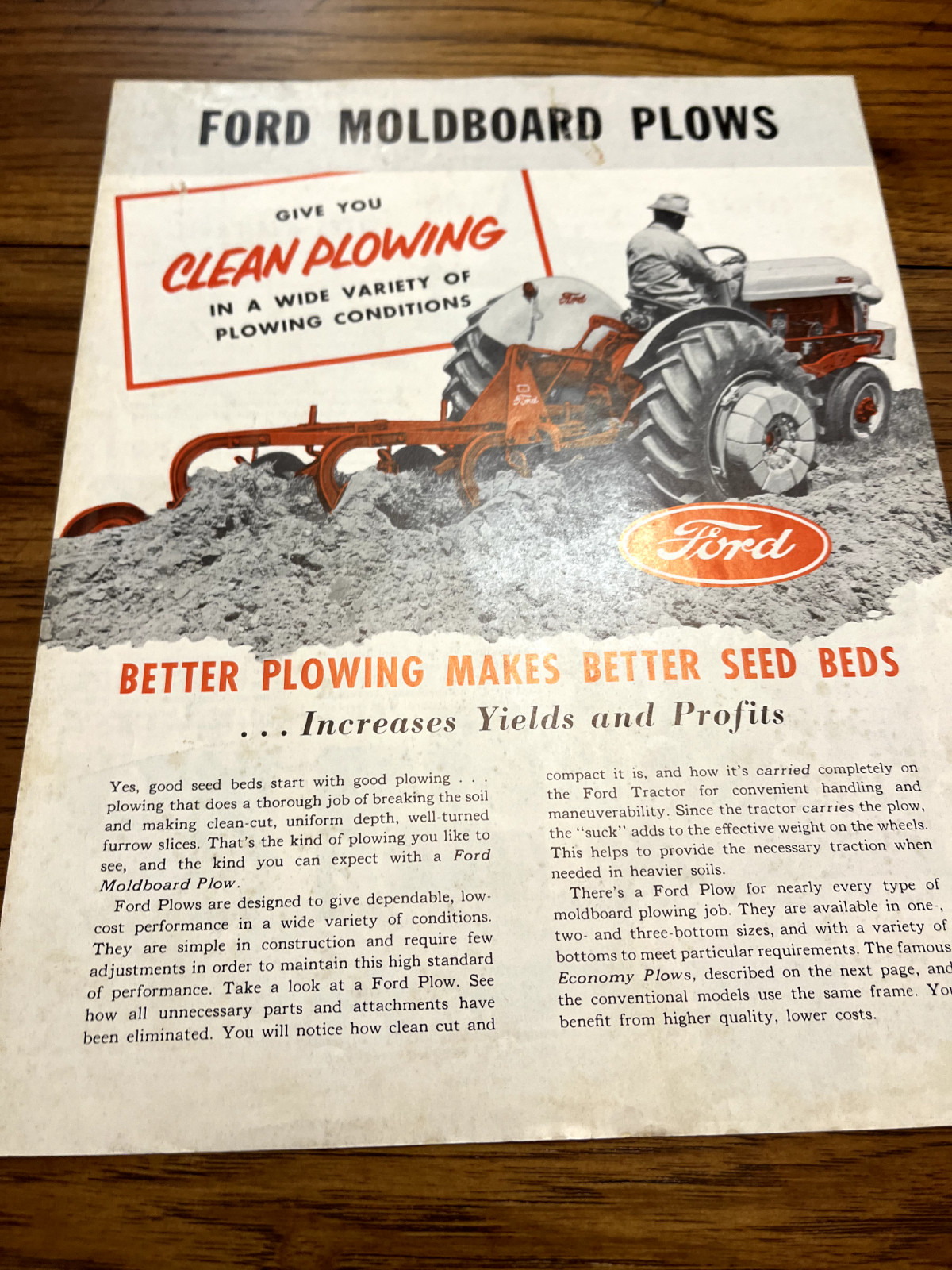 Ford Tractor Moldboard Plow For 1955 Brochure BAOH