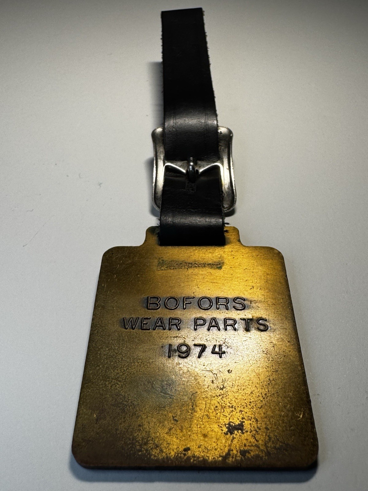 Vintage BOFORS Watch Fob With Leather Strap