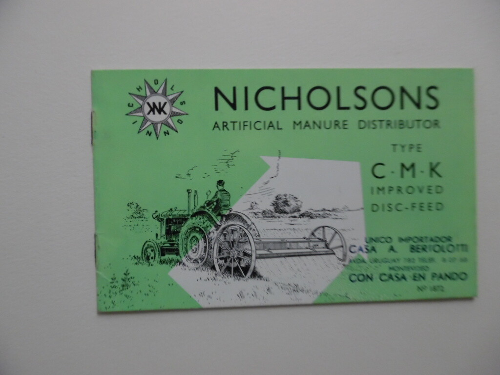 1930s W.N. Nicholson & Sons Ltd Manure Distributor Spreader Brochure Newark UK
