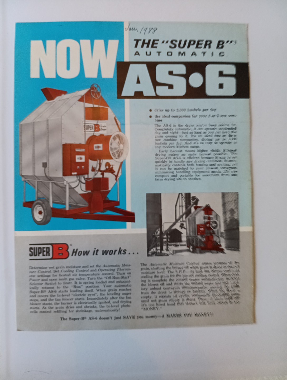 Brochures For 1971 & 1988 Super B Grain Dryers Sales Brochures AS6