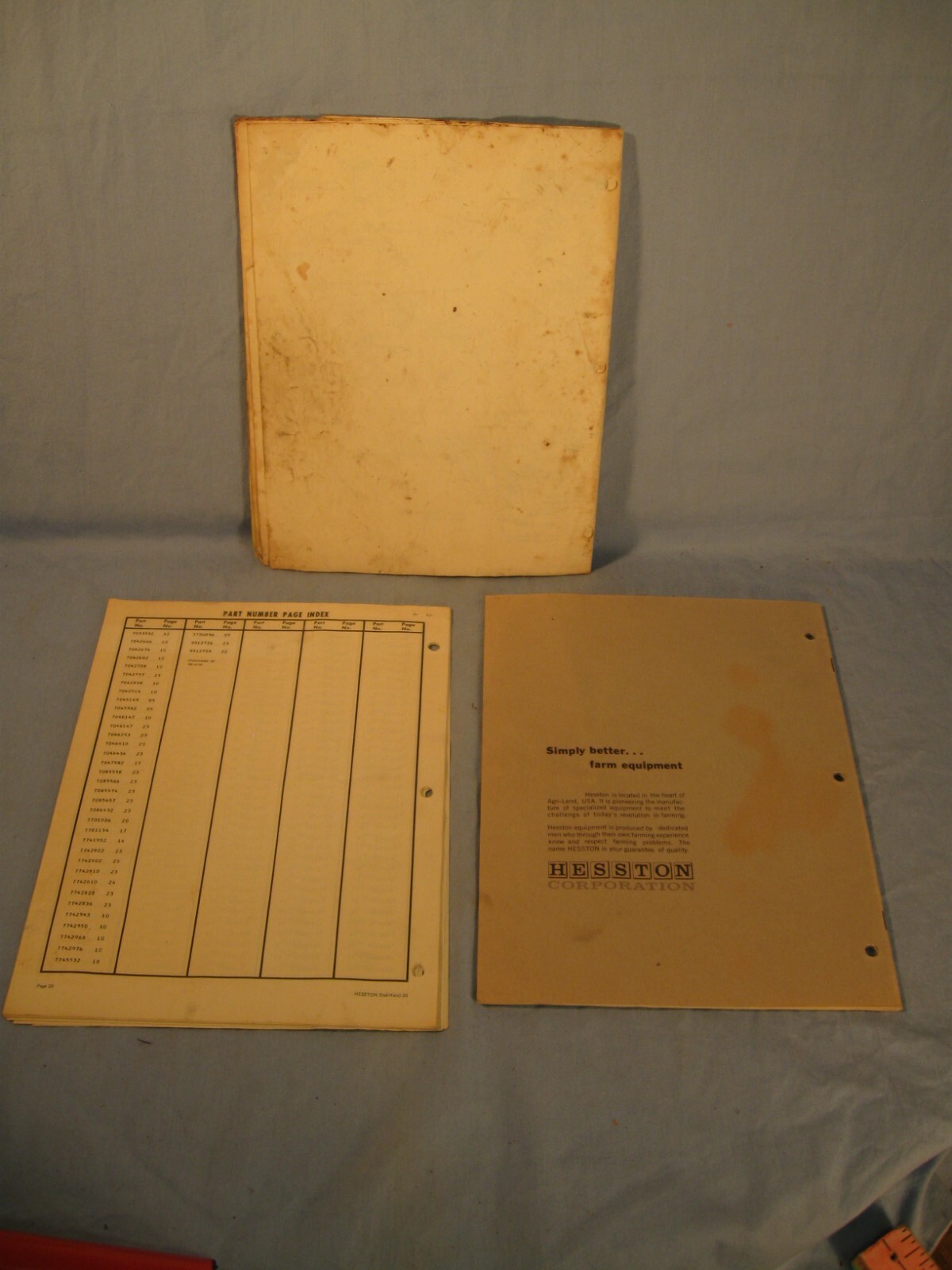 Vintage Lot of 3 Hesston 30 StakHand Manuals