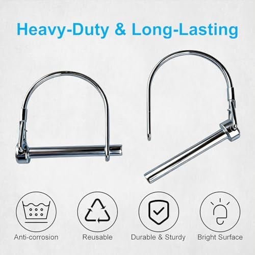 10 Pack, Trailer Coupler Pin and Locking Pin, 2-1/8″x1/4″ Trailer Hitch Pin, Hea