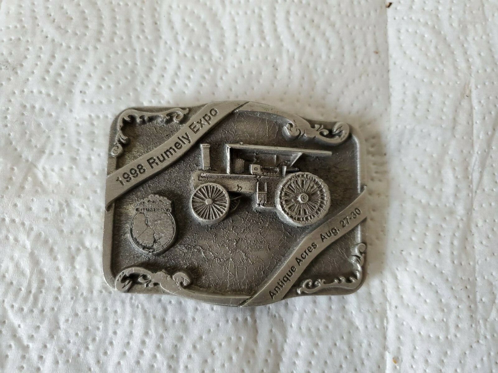 metal belt buckle power show antique acres cedar falls iowa 1998 rumely