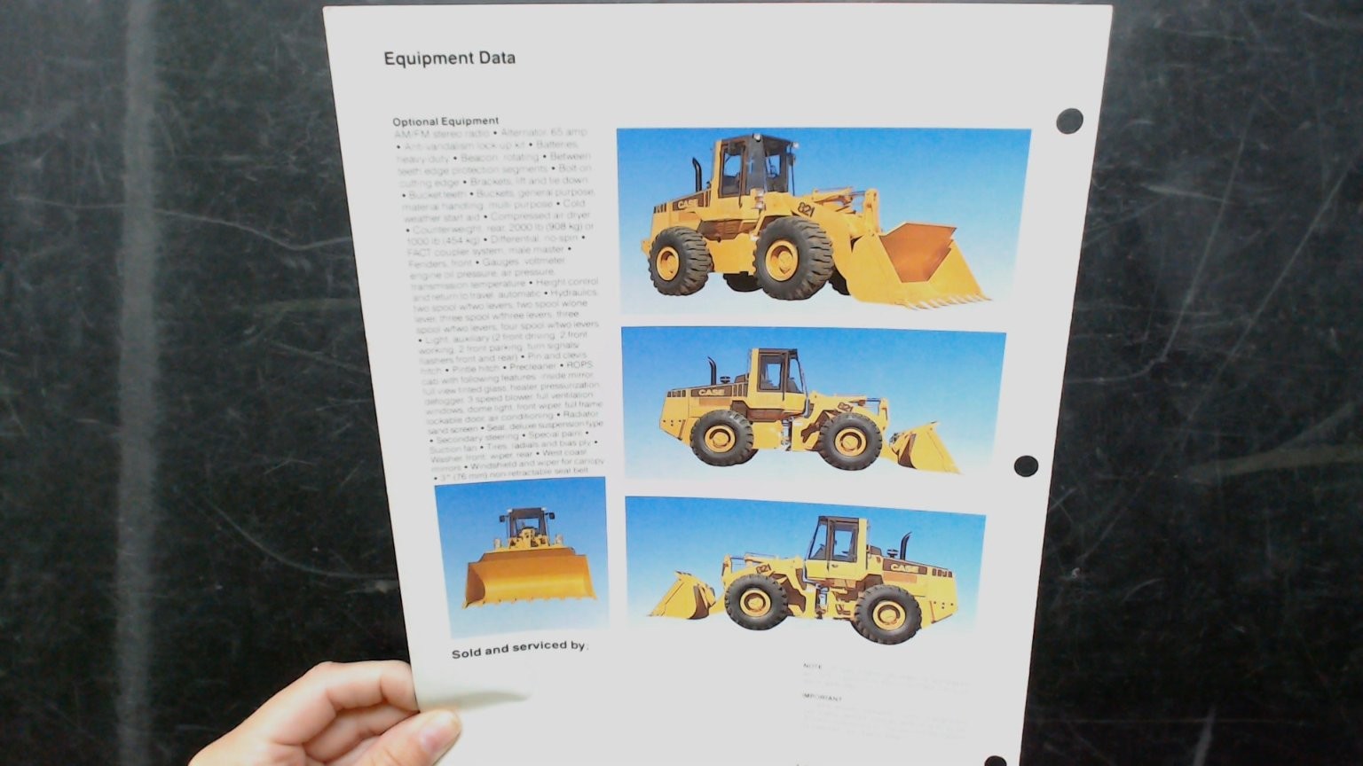 Case 821 Wheel Loader Vintage Agricultural Brochure 170 HP Specs