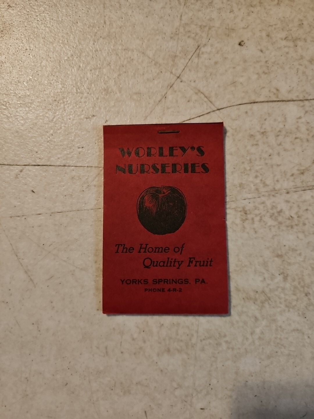 Vintage Early Worley’s Nurseries Memo Pad. York Springs,PA. Phone 4-R-2