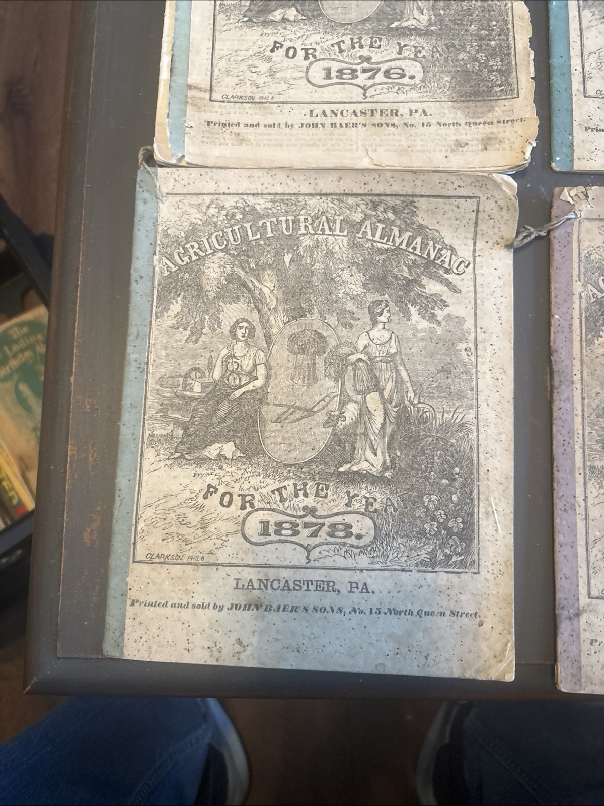 Lot Of 4 John Baer’s Agricultural Almanac Lancaster, PA Antique! 1876-1879