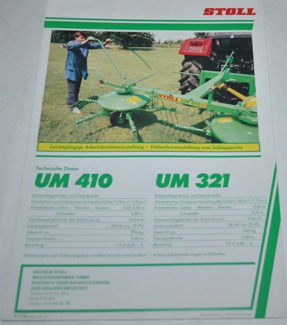 Stoll Universal Tractor Traktor Landmaschinen Brochure Prospekt