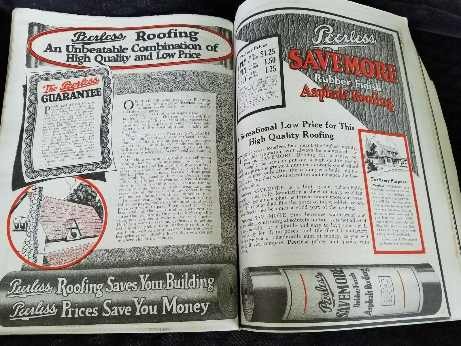 1922 Catalog PEERLESS Wire & Fence Co Cleveland OH Posts Roofing Paint Factories