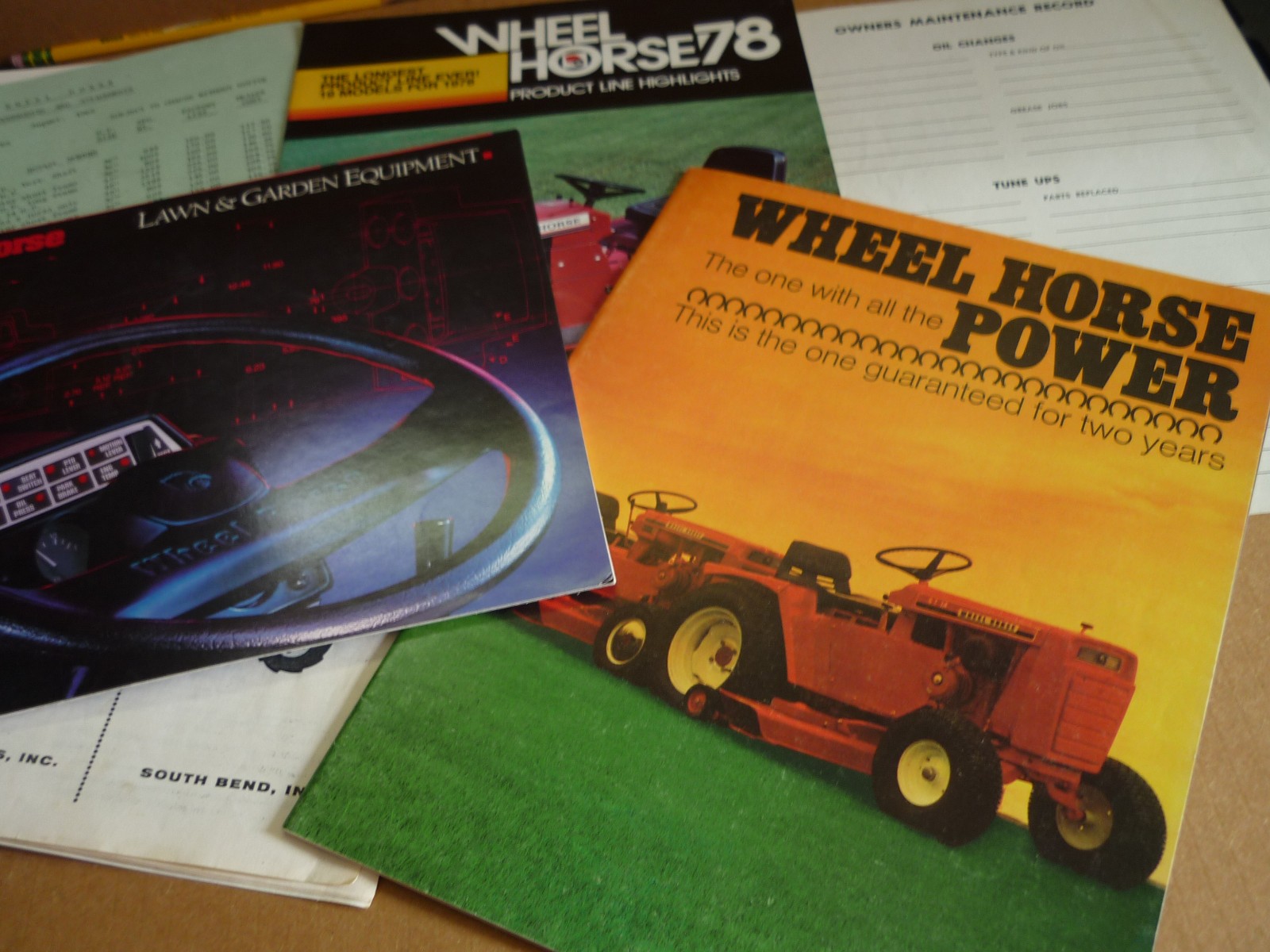 LotOriginal NOS Wheel Horse Lawn & Garden Tractor Brochures-1980 thru 1984