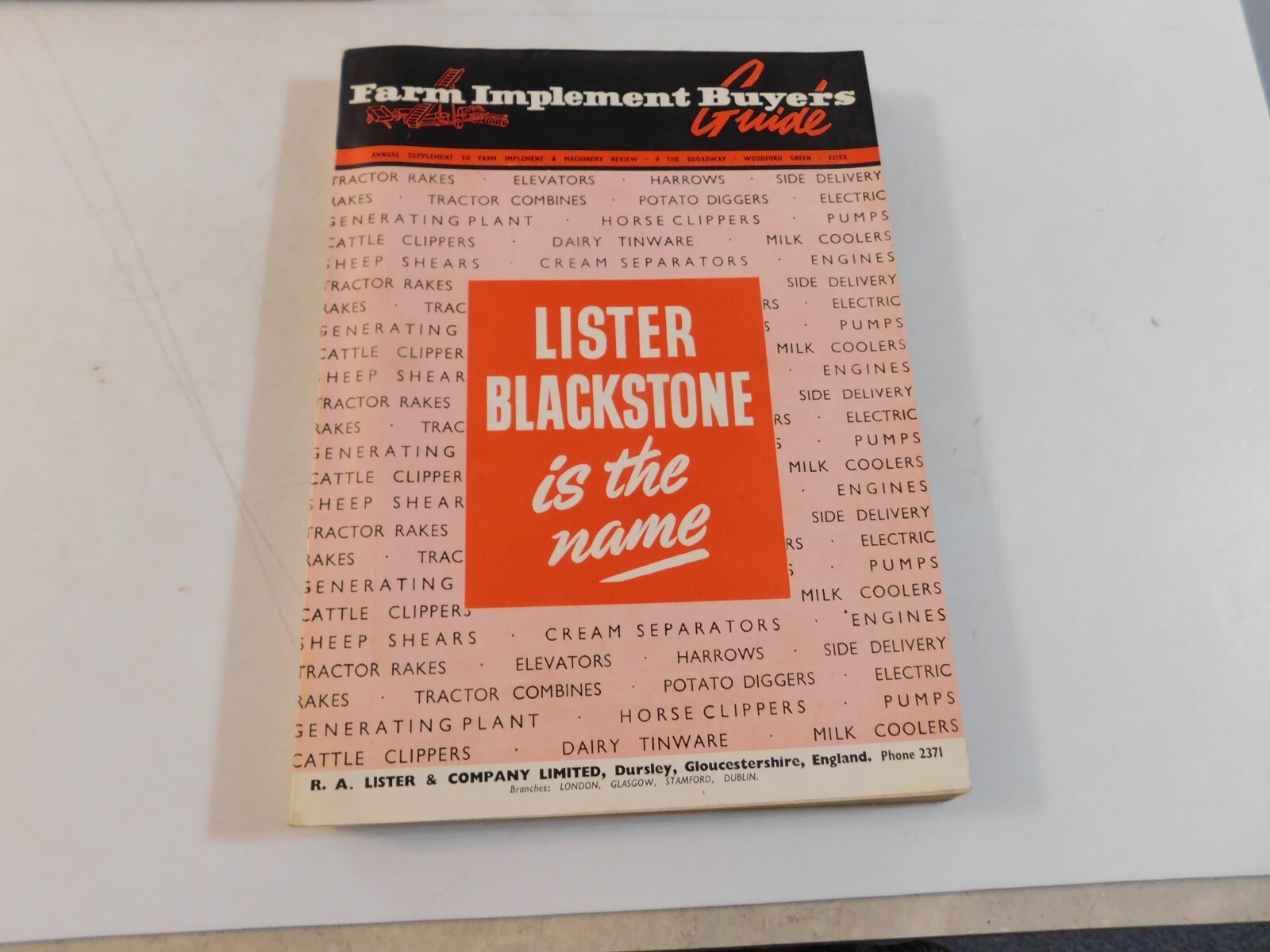 1957-58 FARM IMPLEMENT BUYER’S GUIDE ENGLAND RAKES POTATO DIGGERS DAIRY ELEVATOR