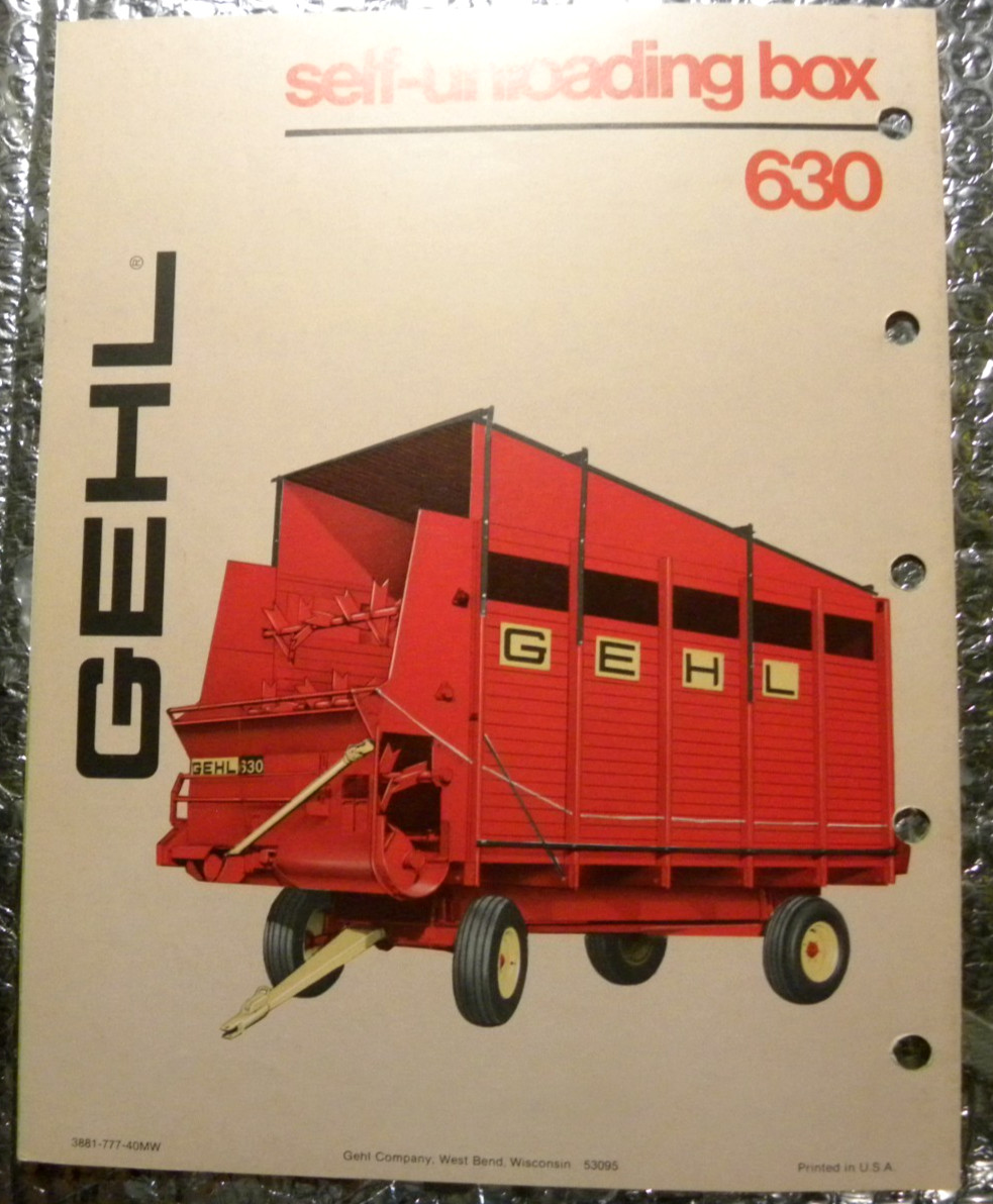 Vintage Factory GEHL Dealer’s Brochure Self-Unloading Box 920 & 630