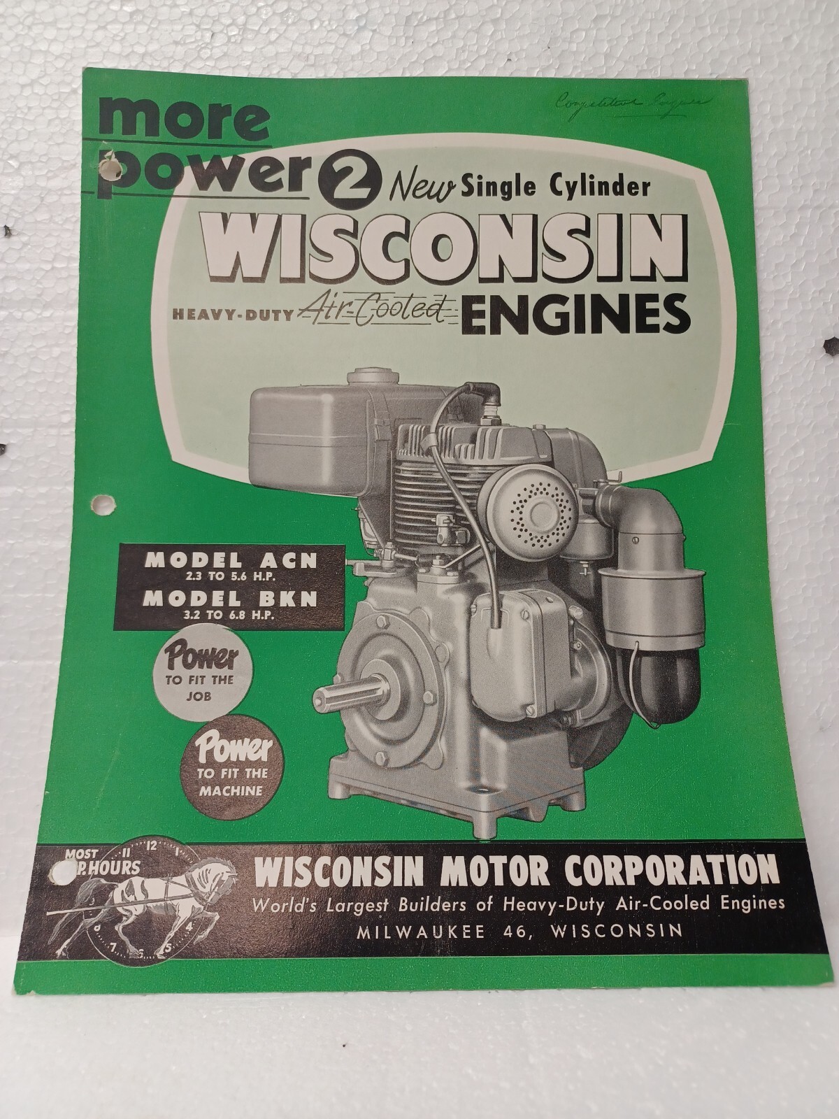 Wisconsin Heavy-Duty Air-Cooled Engines Brochure Model ACN BKN