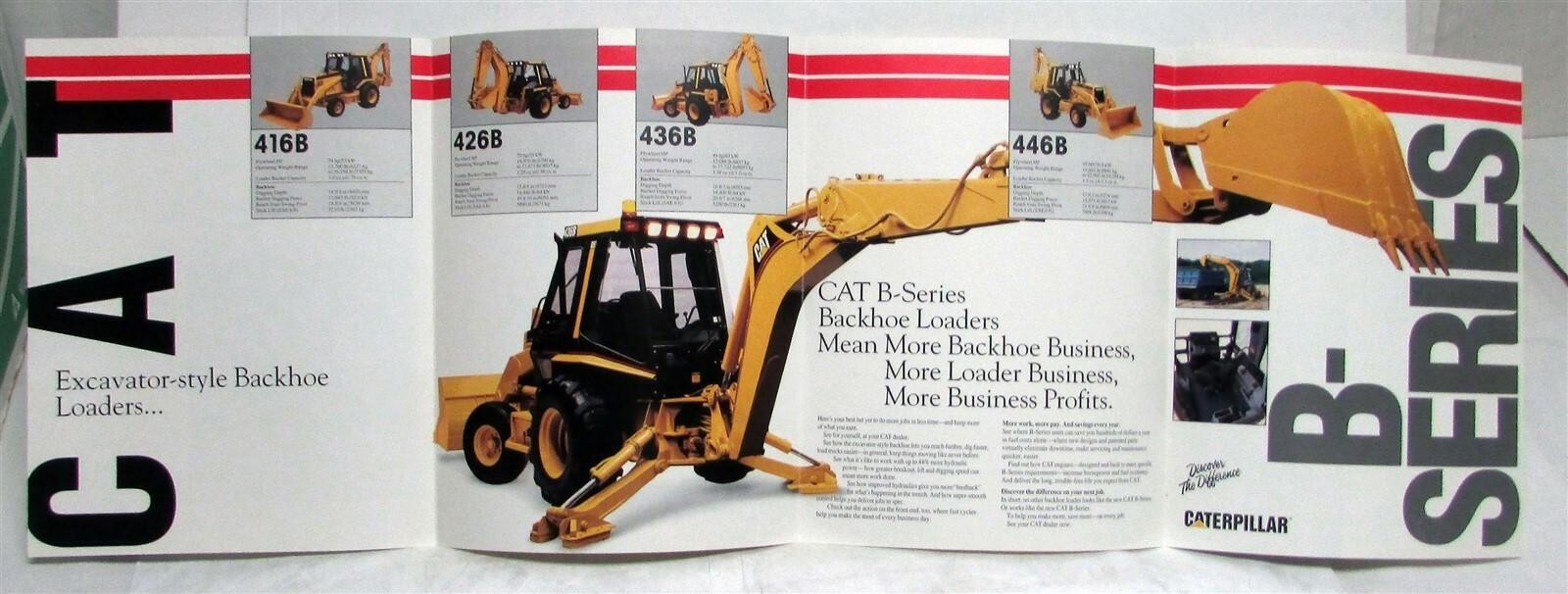 1993 Caterpillar B Series Backhoe Loader Specs Construction Sales Brochure