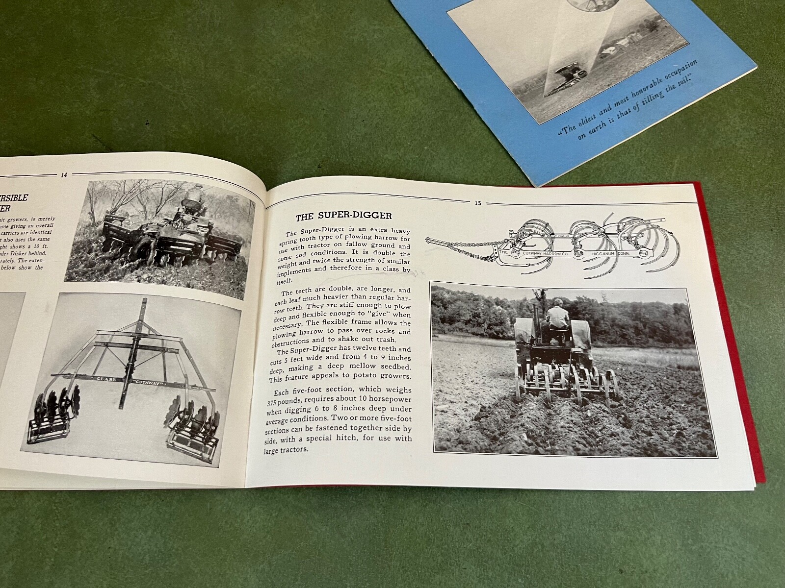 Orignal Lot of Clark Cut Away Farm Implement Brochures and Catalog 1937