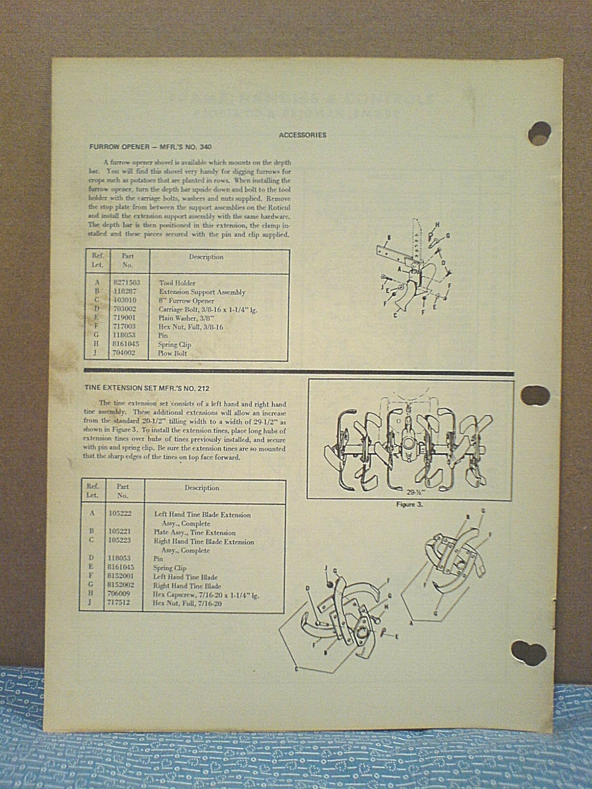 SIMPLICITY NO.336 3 H.P. ROTICUL TILLER OWNERS AND PARTS MANUAL ORIGINAL!