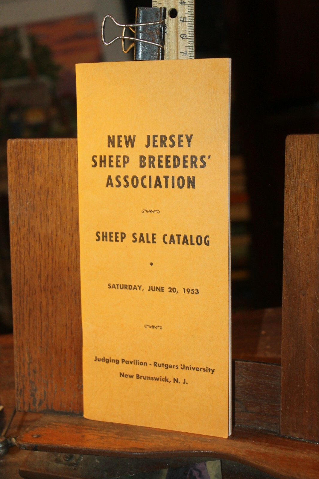 Vintage 1953 New Jersey Sheep Breeders’ Association Sale Catalog