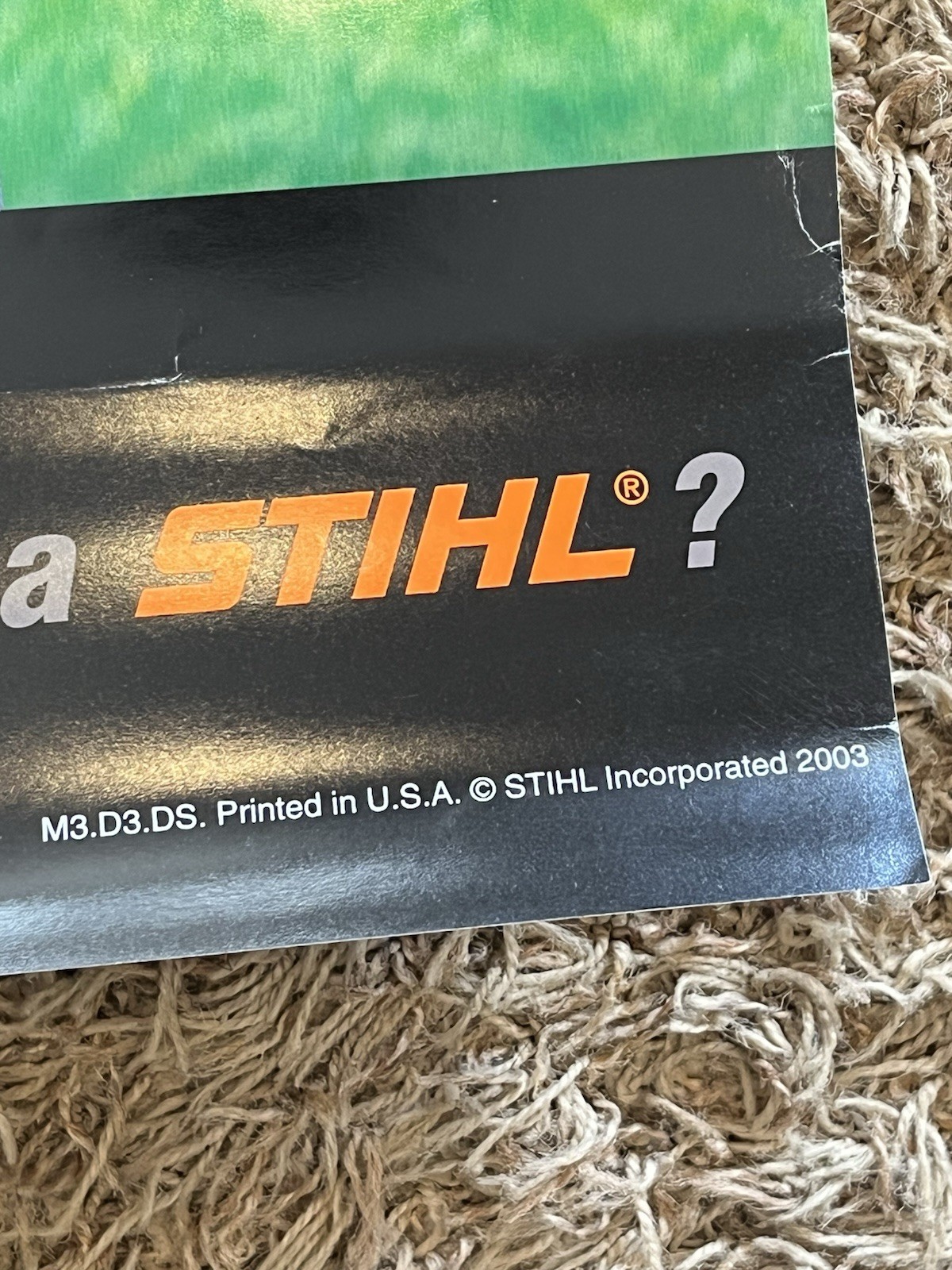 Vintage 2003 Stihl Easy 2 Start FS 46C Advertising Poster Folded Damage Tool