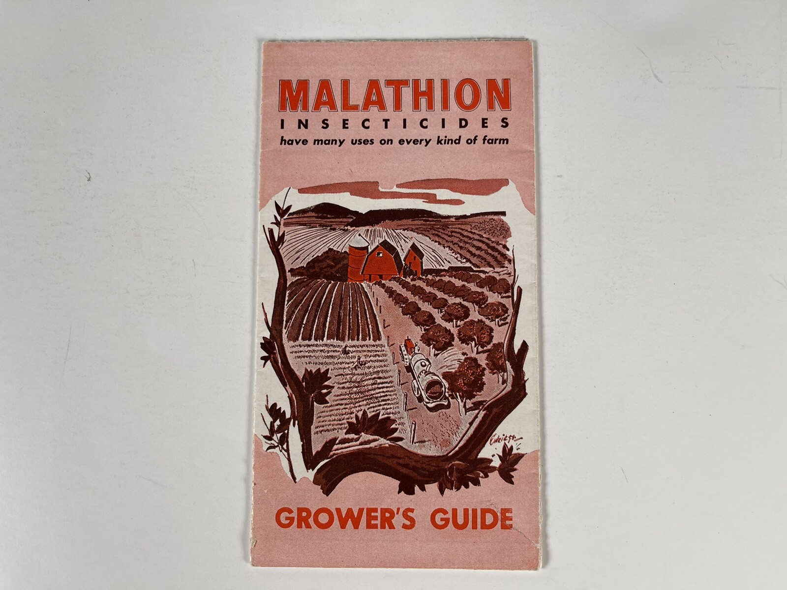 Malathion Insecticides Growers Guide booklet VTG Full 17×13″ Spray & Dust Chart