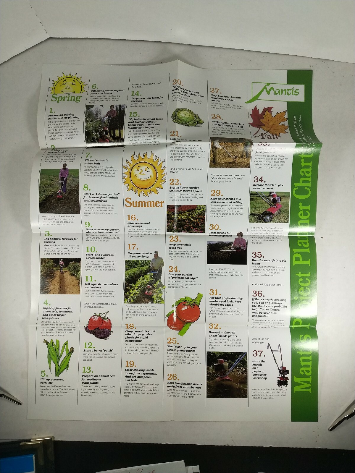 The Mantis 20 Tiller Cultivator Ad Brochure Wall Chart