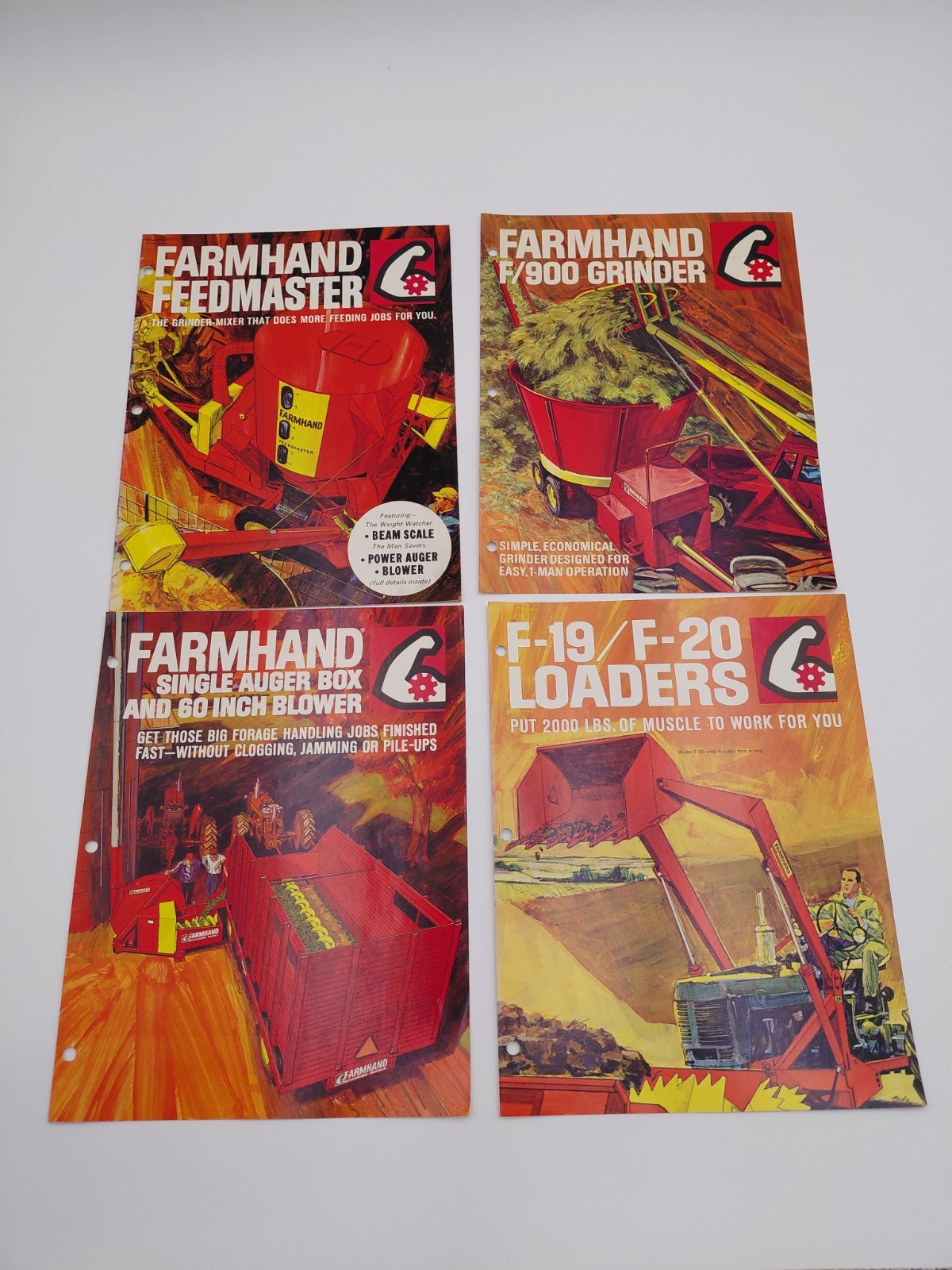Lot Of 4 Vintage Farmhand Brochures- Blower- Loaders- Grinder- Feed Master