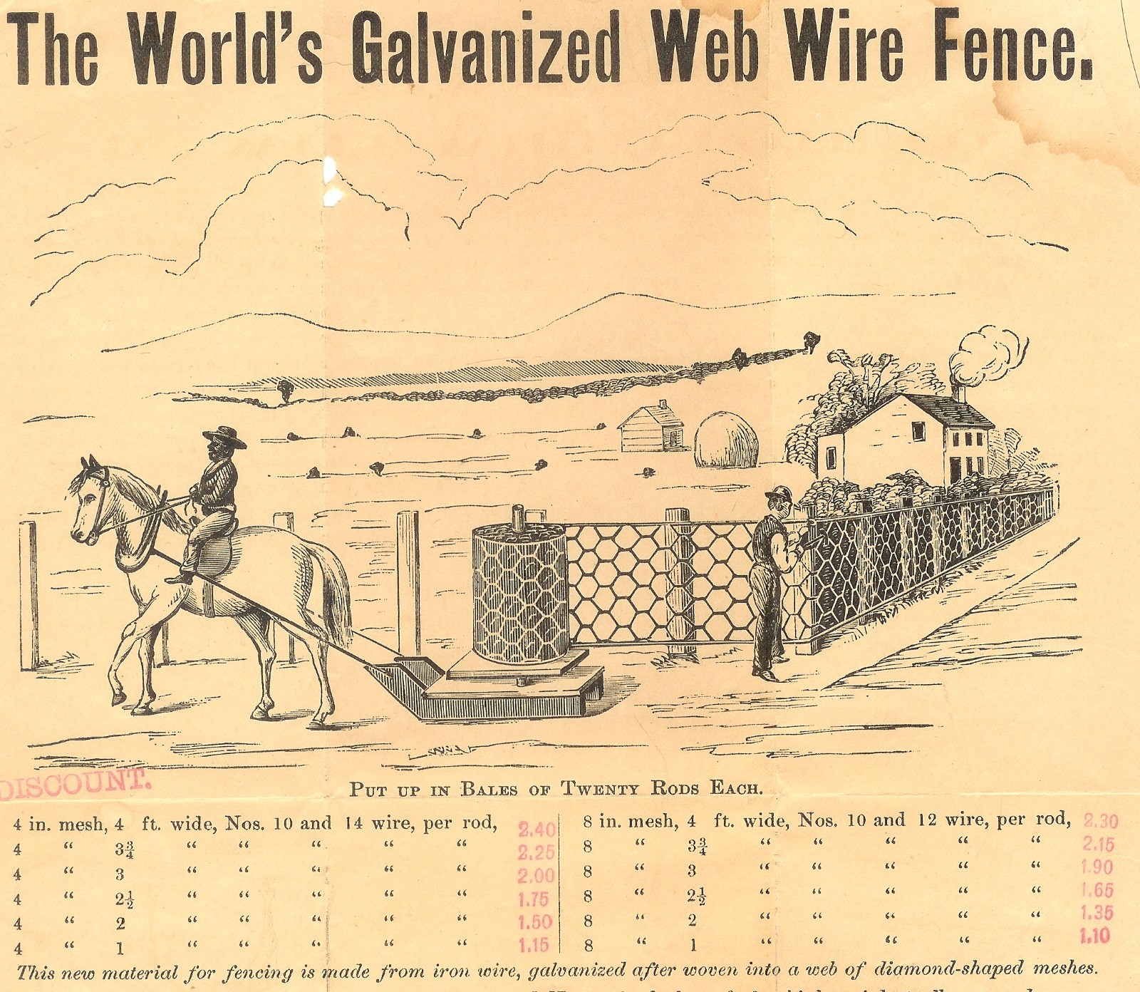 Vintage World’s Galvanized Web Wire Fence Full Page Paper Advertisement Phila PA