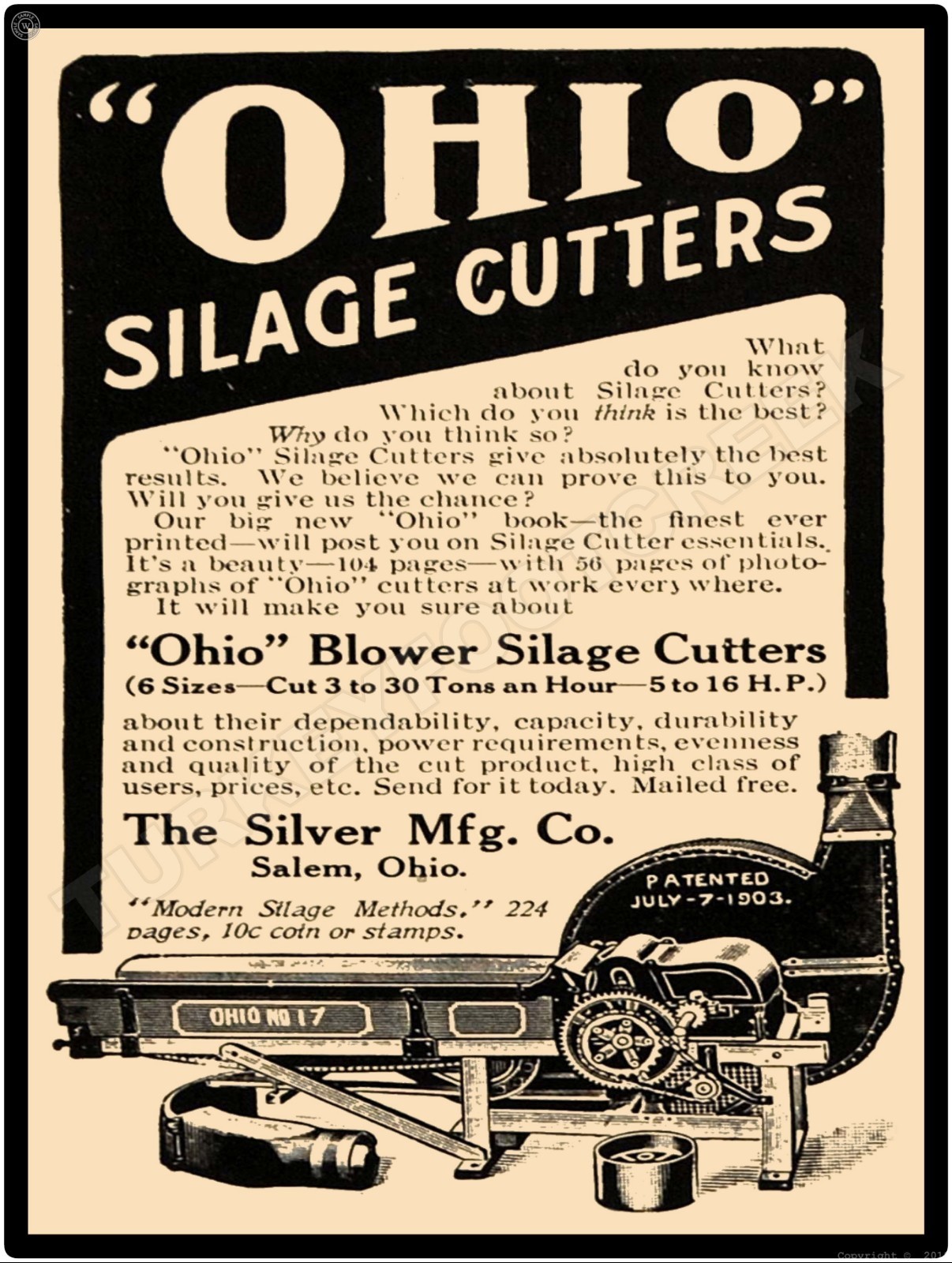 Ohio Silage Cutters 9″ x 12″ Metal Sign
