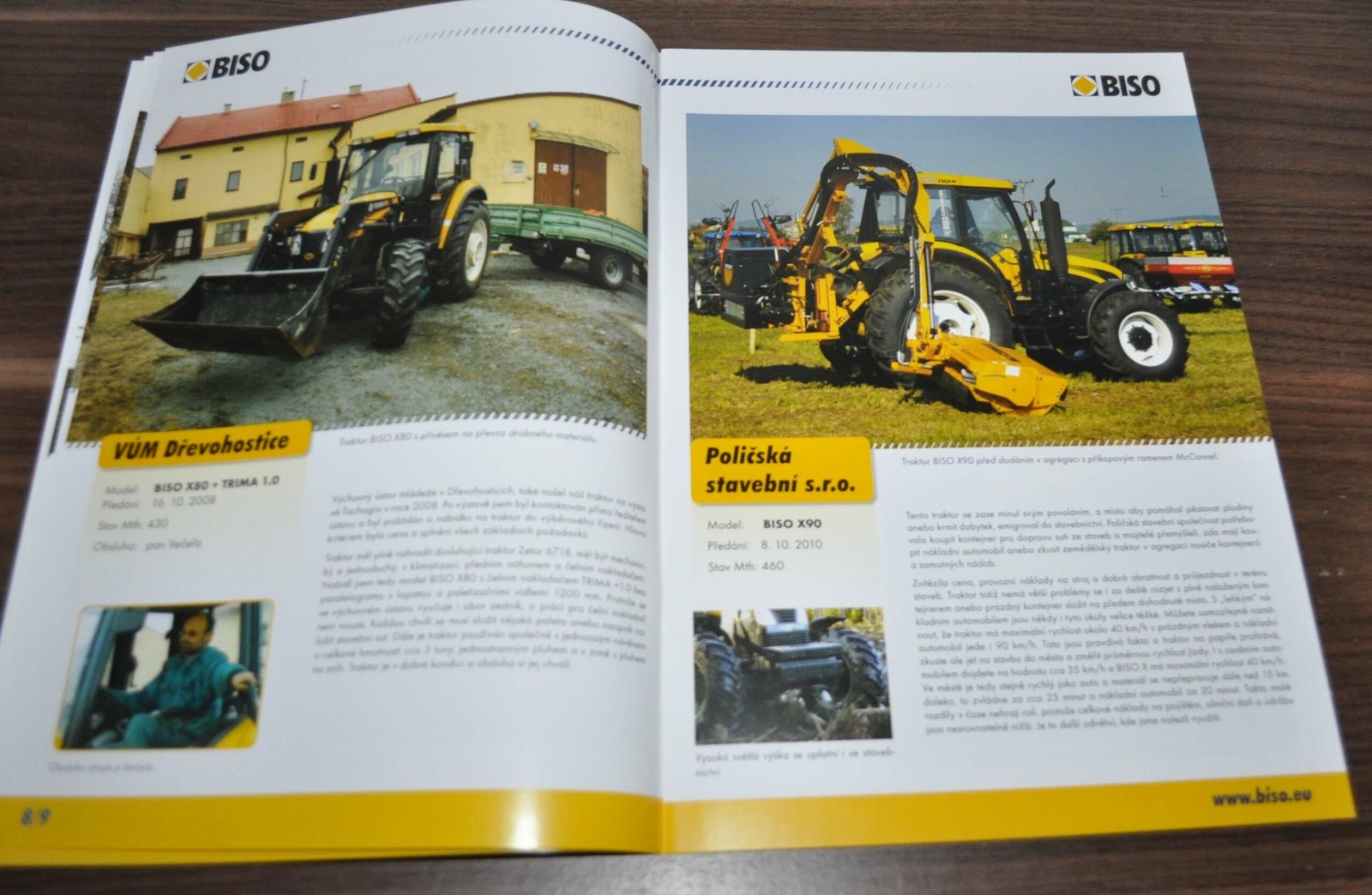 Biso Tractor X Tiger 2011 Model Range Specification Brochure Prospekt