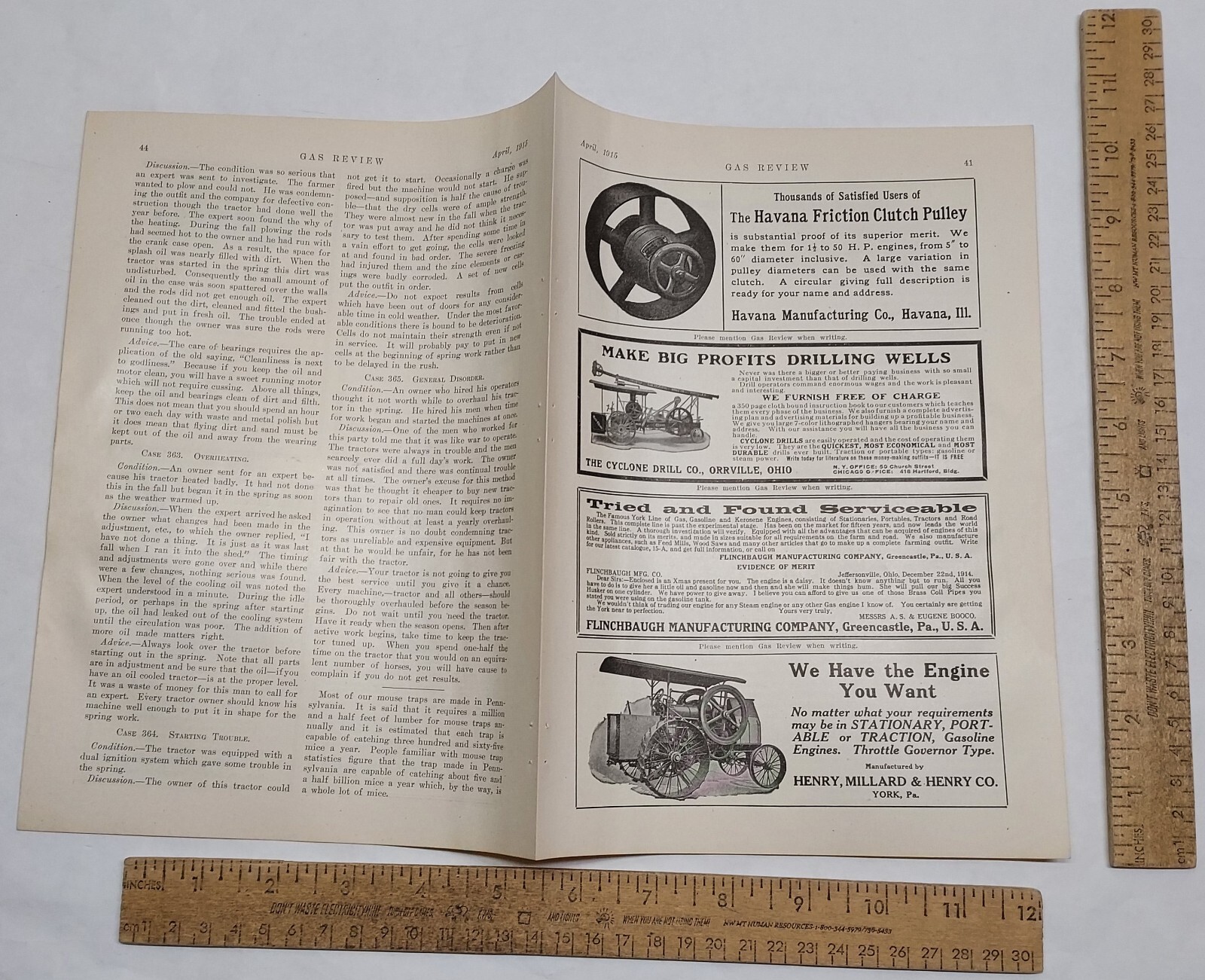 1915 – HENRY, MILLARD & HENRY CO Engines – magazine ad – listing #5823