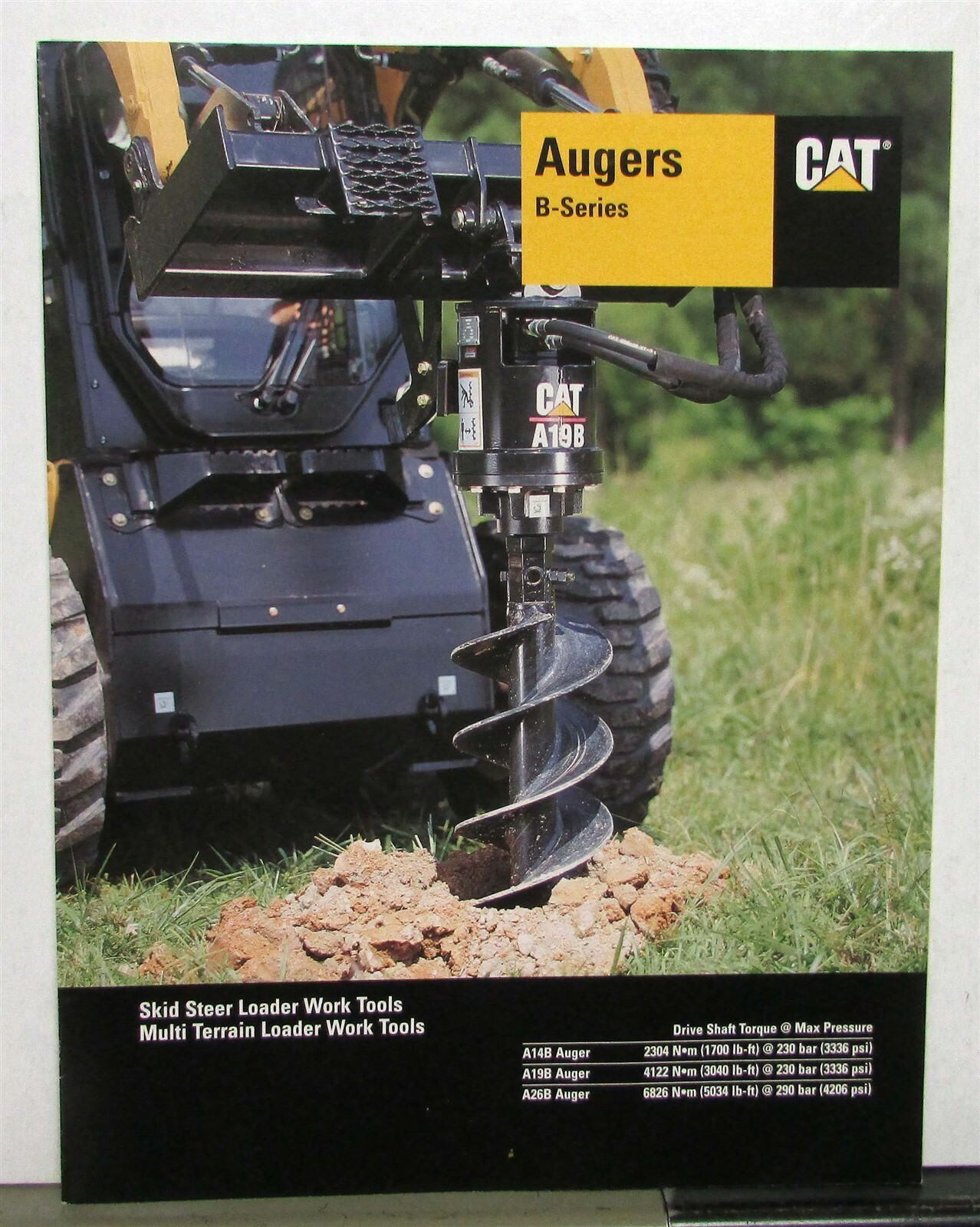 2003 Caterpillar B Series Augers Specifications Construction Sales Brochure