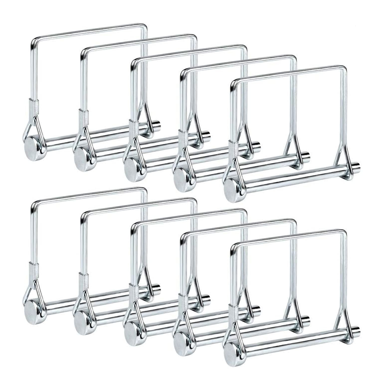 10 Pack Heavy Duty 1/4X4 Inch Trailer Coupler Pin Wire Lock Pin PTO Shaft Hitch