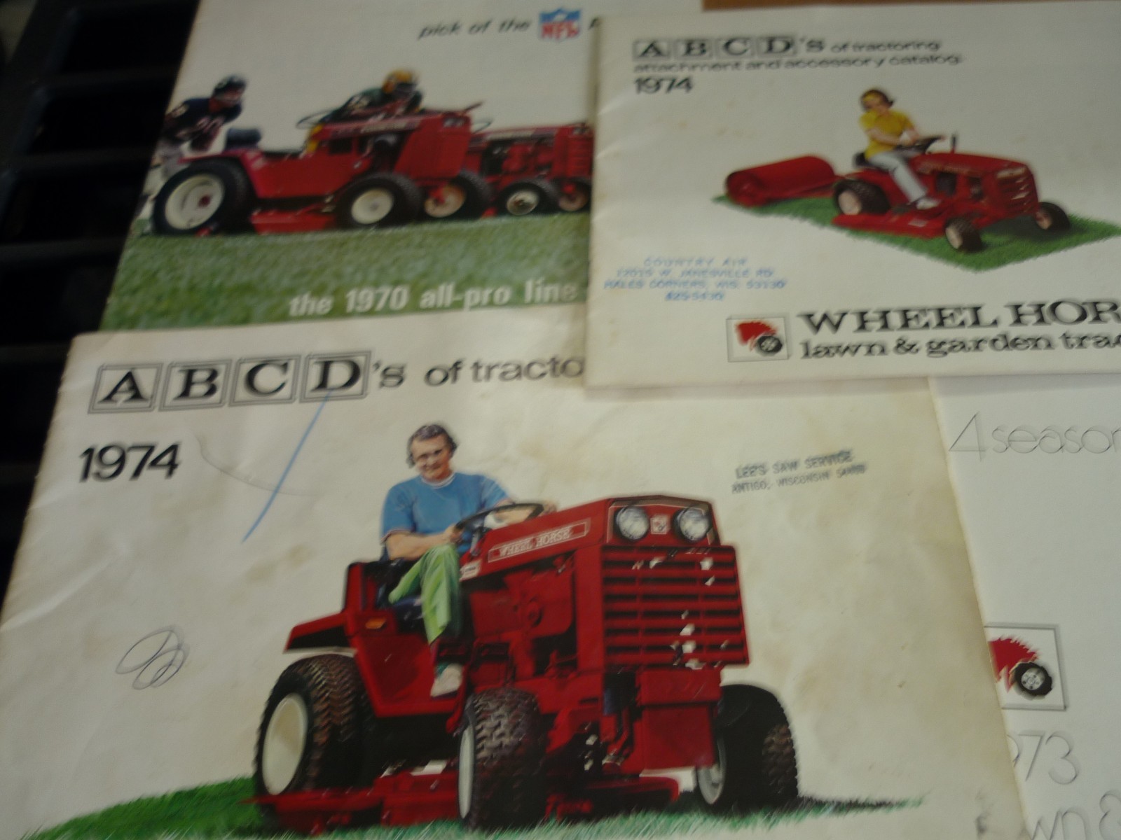 LotOriginal NOS Wheel Horse Lawn & Garden Tractor Brochures-1980 thru 1984