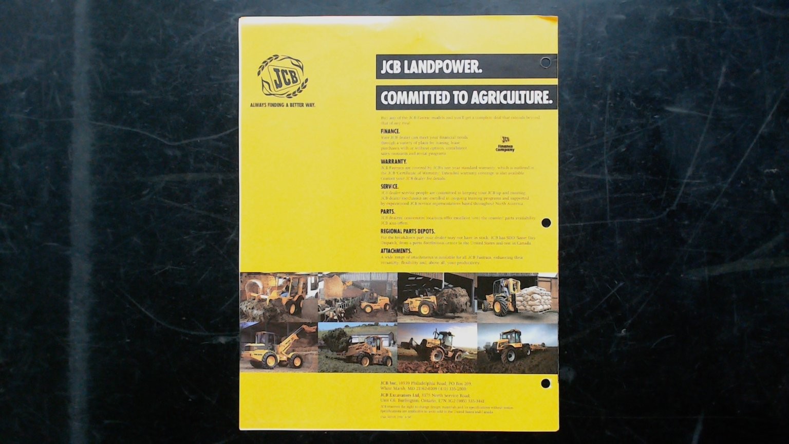 JCB FasTrac 2150 Agricultural Brochure Vintage Tractor Specs