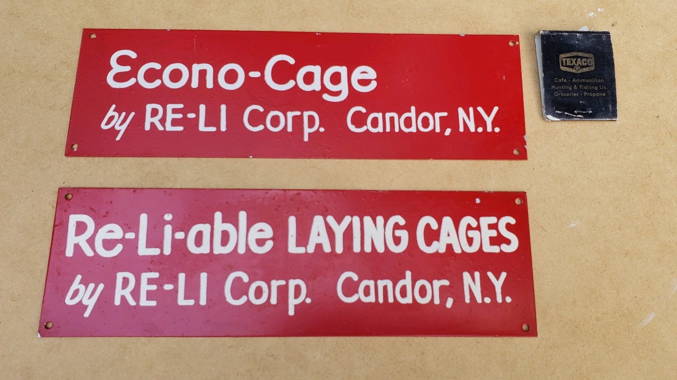 Vintage Metal Signs Candor NY Farm RE-LI Corp Advertising Farming Agriculture