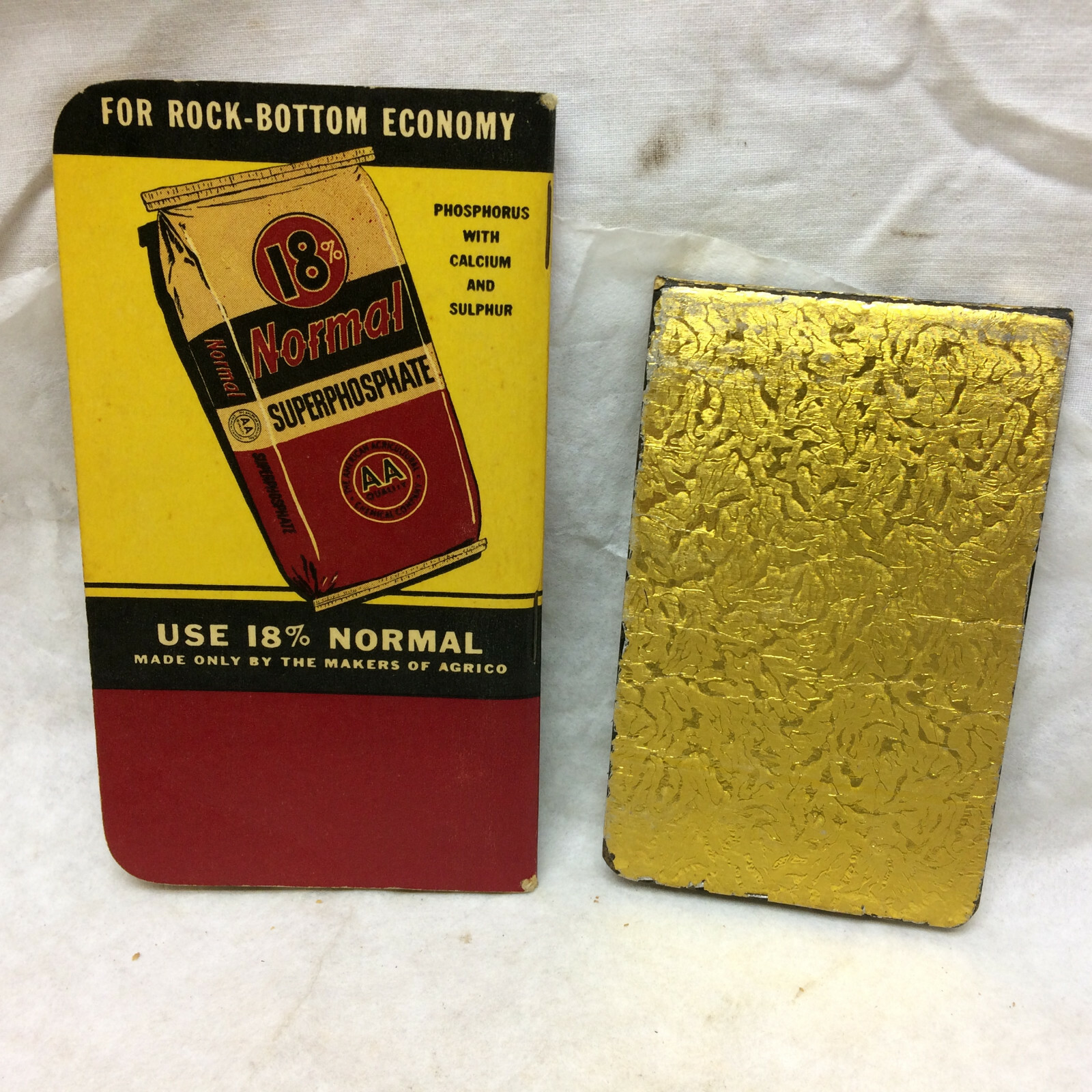 2 Vtg 1950’s Pocket Notebook Advertising Agrico Fertilizer & Globe Fertilizers
