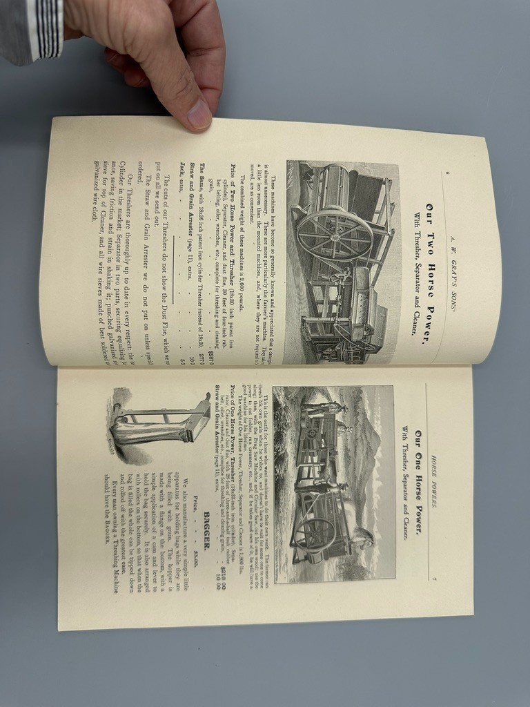 1897 GRAY’s HORSE POWERS THRESHING & SAWING MACHINES Antique Advertising CATALOG