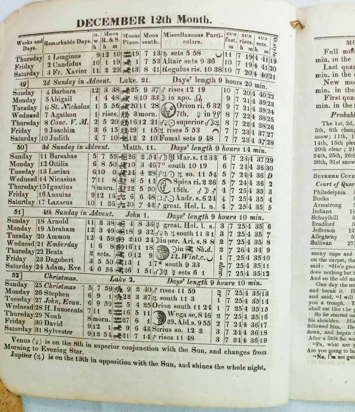 Vintage 1870 John Bear Baer’s Agricultural Almanac Lancaster PA Antique Farmers