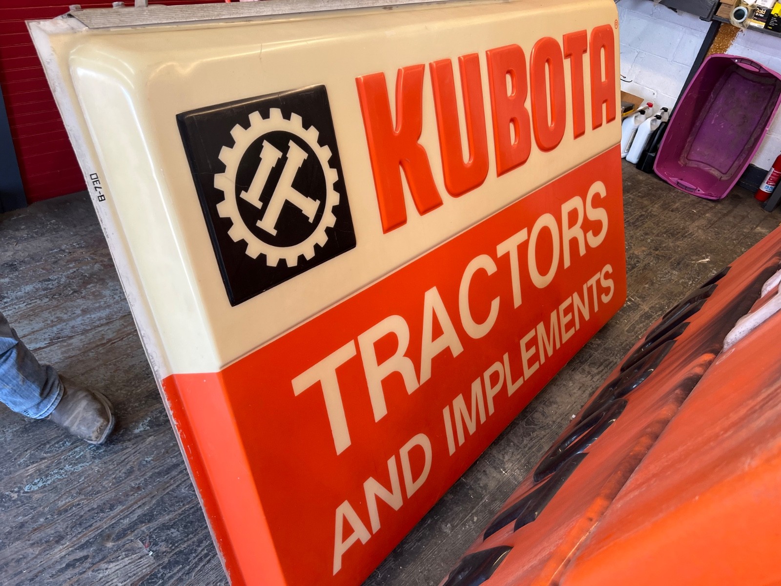Vintage Kubota Tractors & Implements Sign – Double Sided – Light