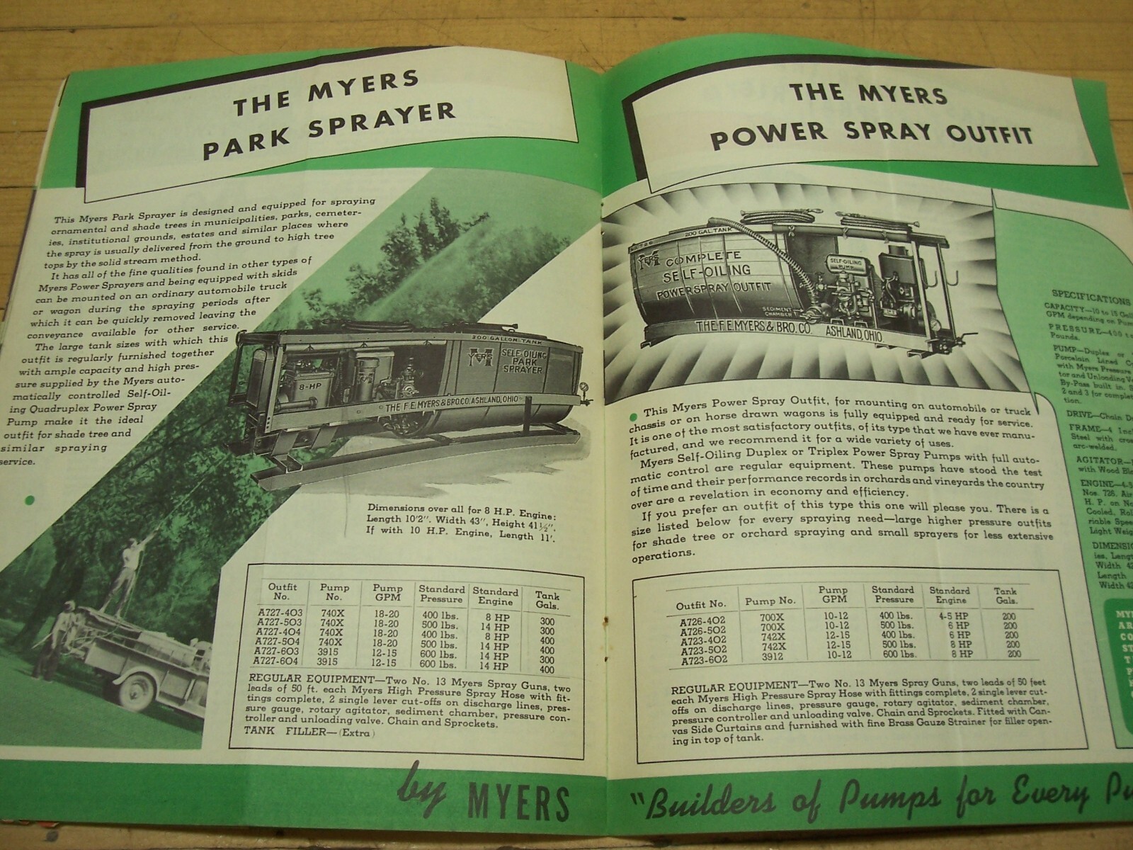 Vintage 1940 FE Myers Orchard Sprayer Sales Brochure Booklet Catalog Ashland OH